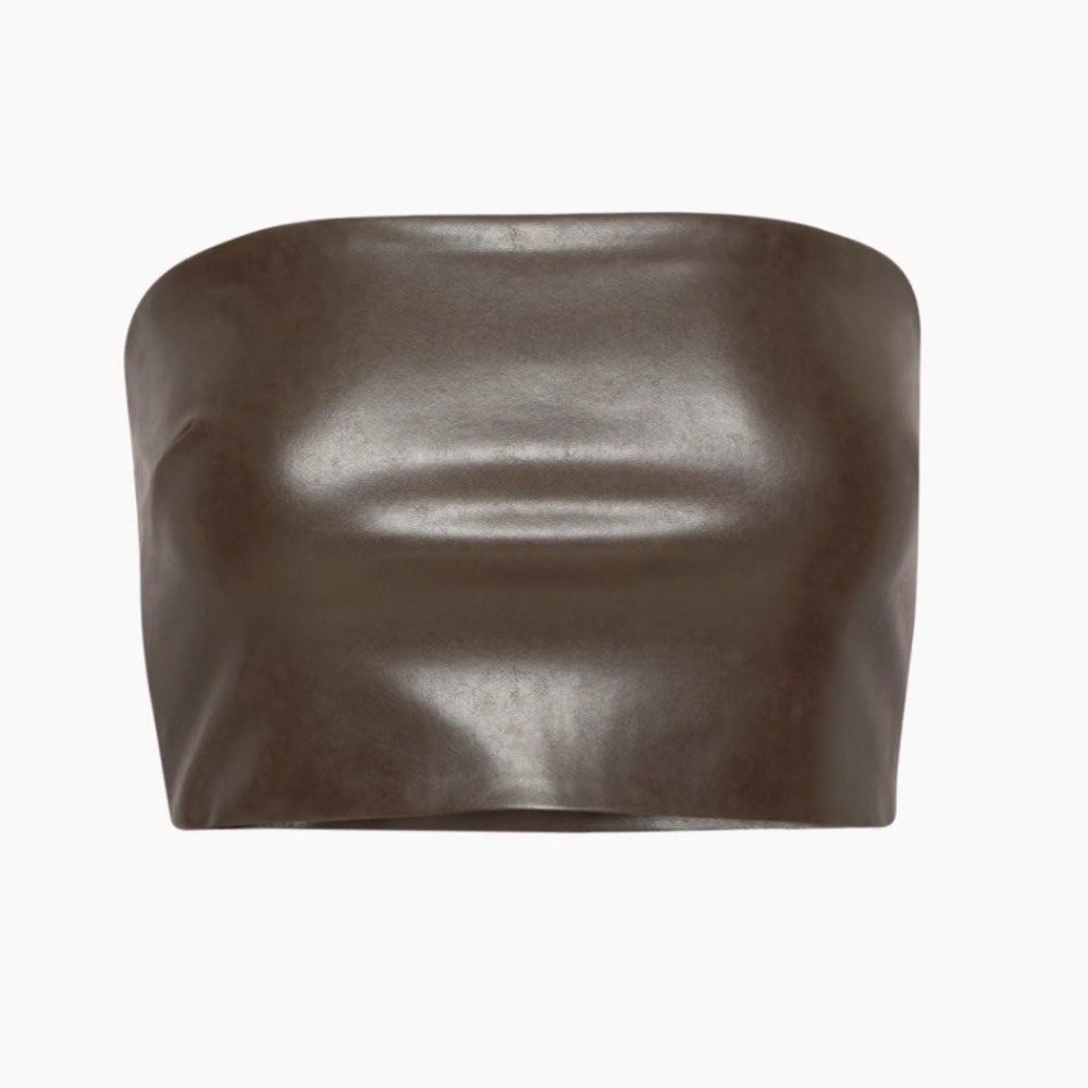 Ten bandeau strapless top in rich mocha brown
